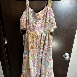 Floral Women’s dress with cutouts